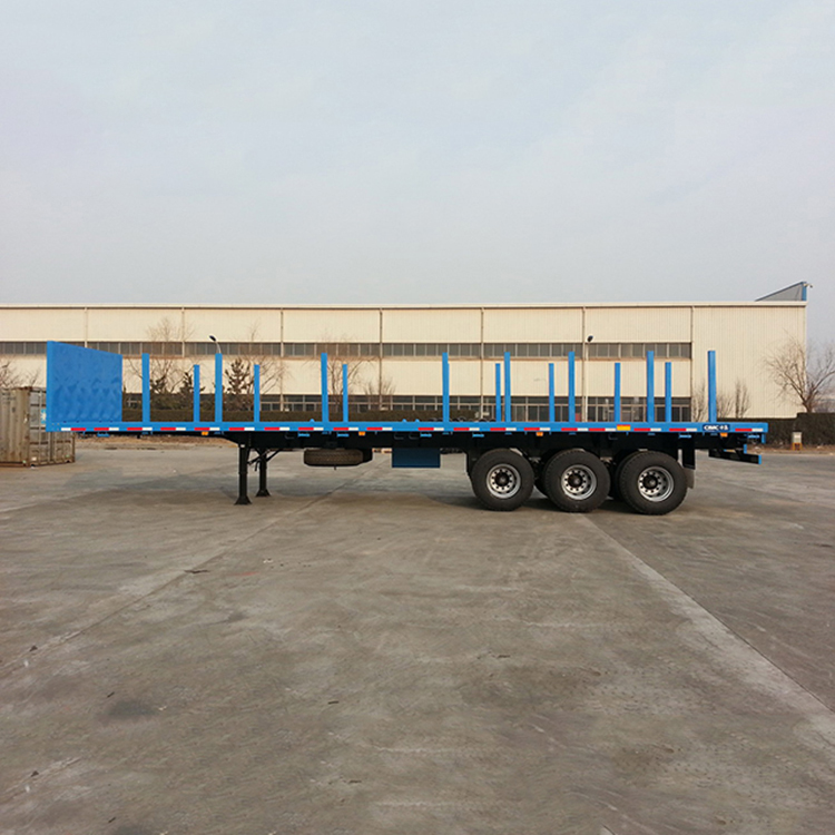 40ft 3 Axles Flatbed Semi Trailer with Removeable Side Pillars