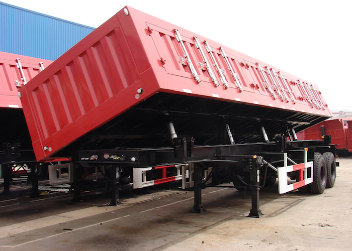 26 cbm Dump Semi Trailer with 2 BPW axles and hydraulic Side Discharge system for sands and bulk materials, Dump Semi Trailer,Tipper