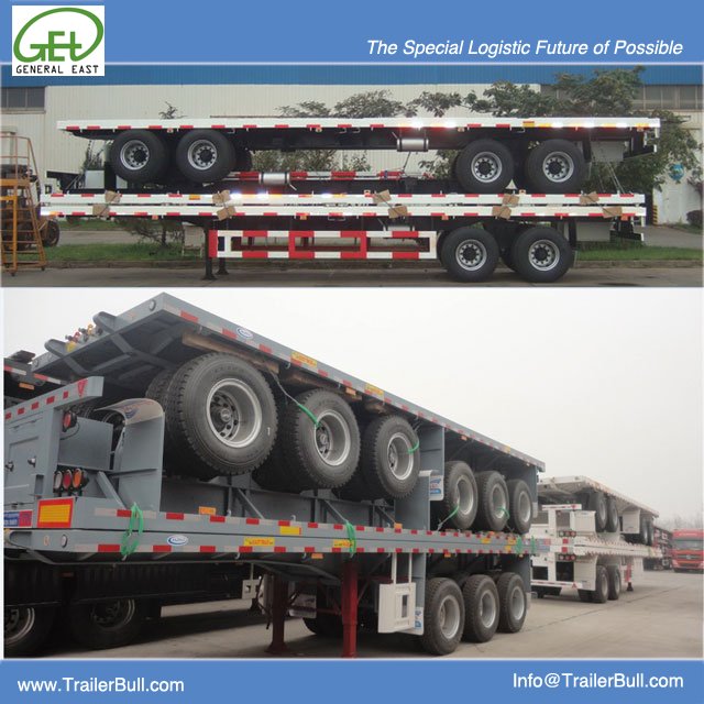 40ft Super Single Tire Flatbed Semi Trailer with Light Dead Weight