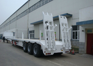 14m to 17m Deck Retractable Low Bed Semi Trailer with 3 axles for long and heavy cargos,Low bed Trailer