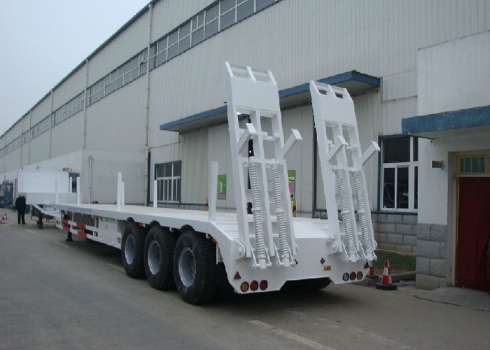 14m to 17m Deck Retractable Low Bed Semi Trailer with 3 axles for long and heavy cargos,Low bed Trailer