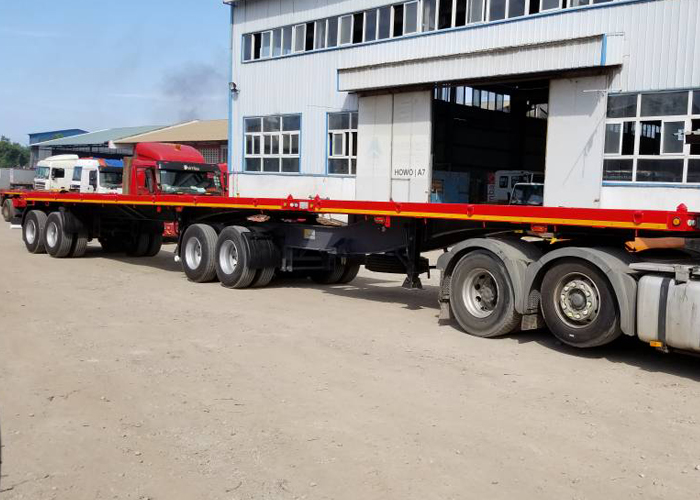 60ft B Double Interlink FlatBed Semi Trailer For Container And Tank ...