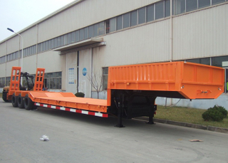 13m 70T Fixed Gooseneck ( FGN ) Low Bed Semi Trailer with 3 Axles And Tire Exposed for Super Heavy Machine ,Low Bed Trailer