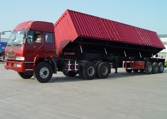 50cbm Dump Semi Trailer with 3 BPW Axles And Side Hydraulic Dumper for Mine And Construction Material, Dump Semi Trailer,Tipper