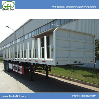 40 Ft Flat Bed Semi-trailer with Pillars for Logs