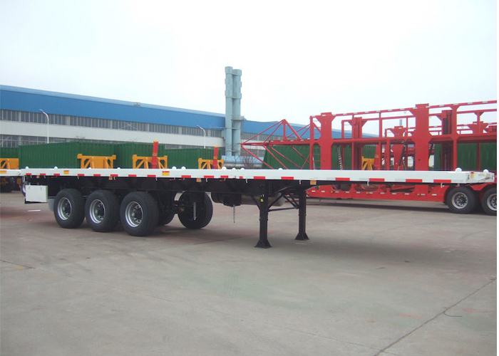 40 Feet Flatbed Semi Trailer with Super Single Tire,Commercial Flatbed Trailer with 3 Axles