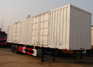 13m Roof Opened Steel Dry Freight Box Trailer with 2 Axles for Bulk Material And Mine Cargos,Drop Side Semi Trailer , Steel Box