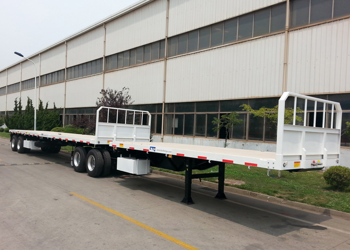 60ft B Double Interlink FlatBed Semi Trailer For Container And Tank ...